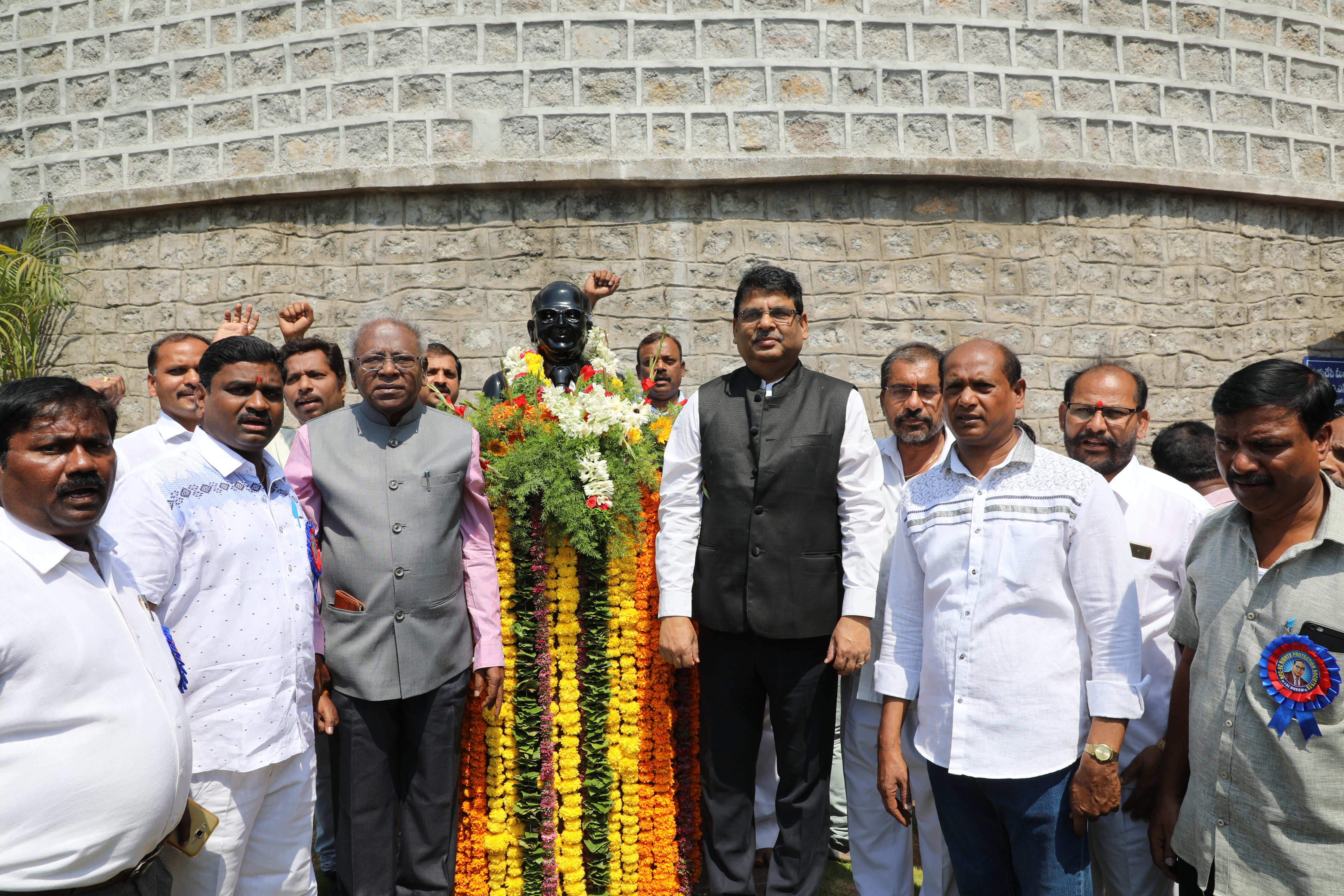 Floral Tributes to the statue of Dr.B.R.Ambedkar