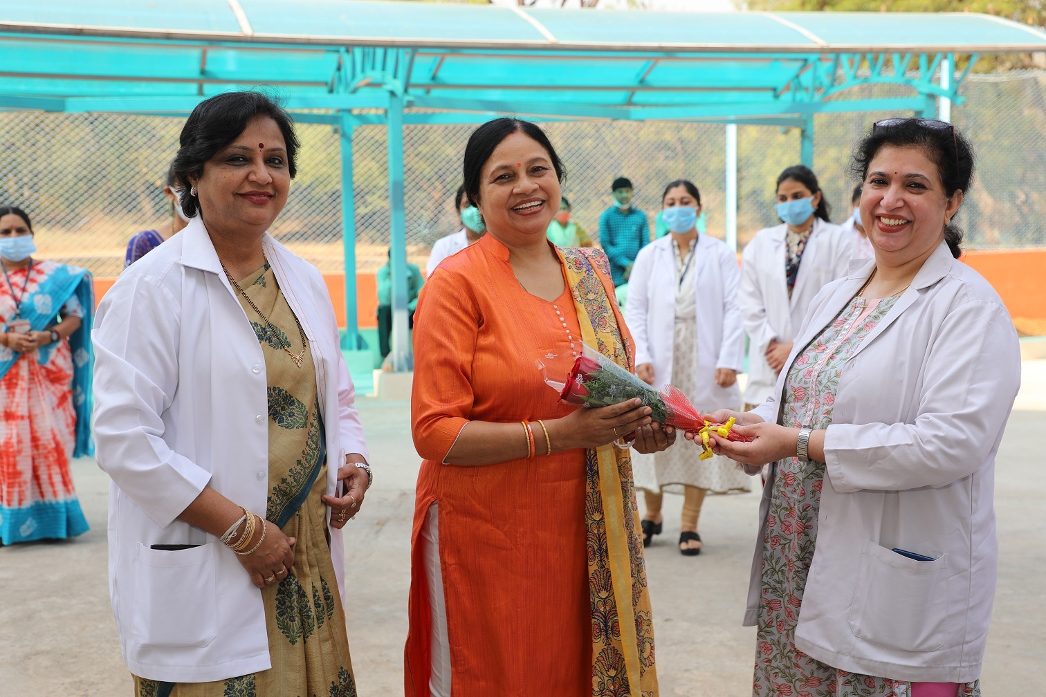 Welcoming the Chief Guest Smt. Preethi Srivastava.