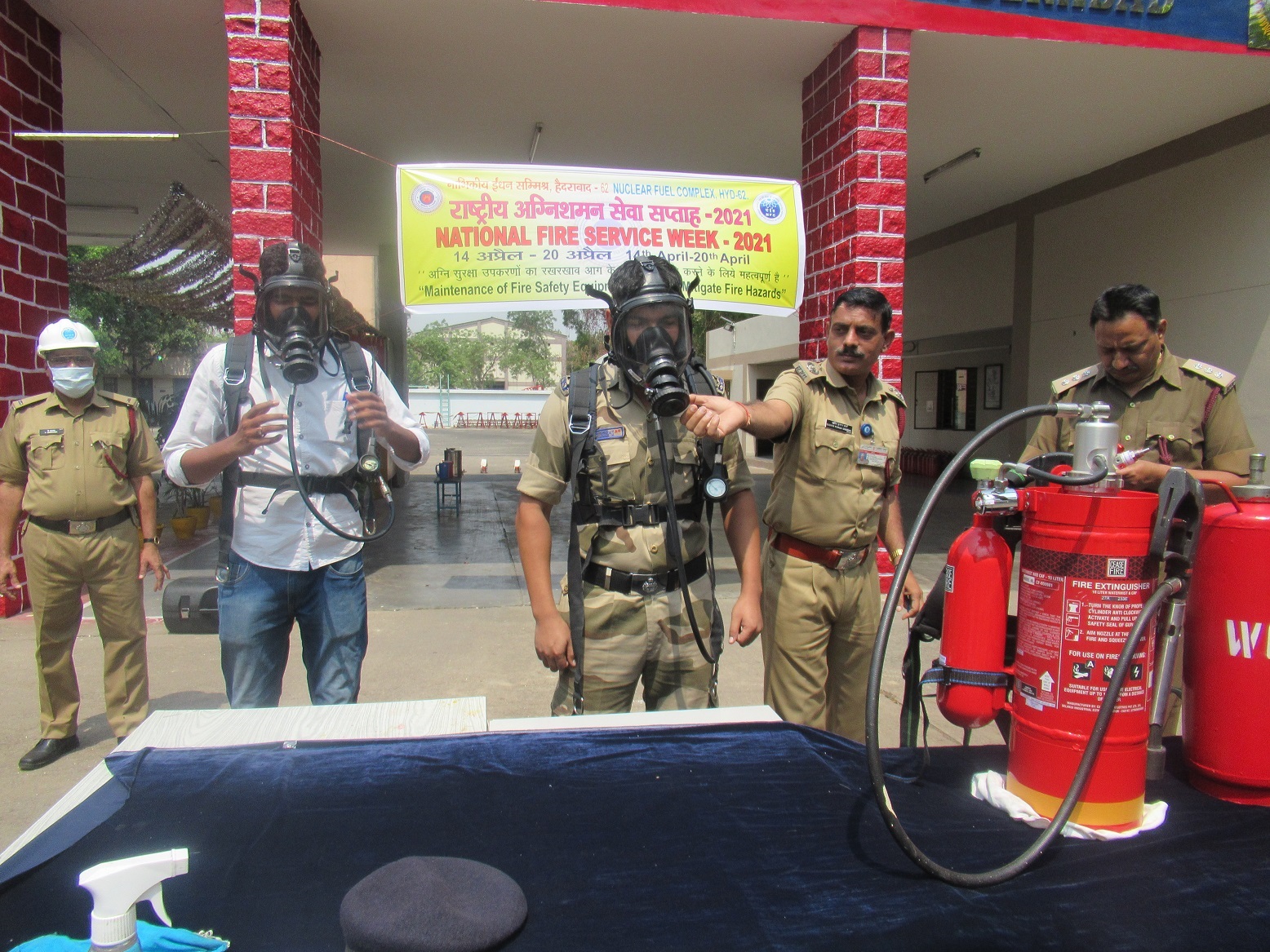 Self Contained Breathing Apparatus wearing training to personnel of Central Industrial Security Force during National Fire Service Week.