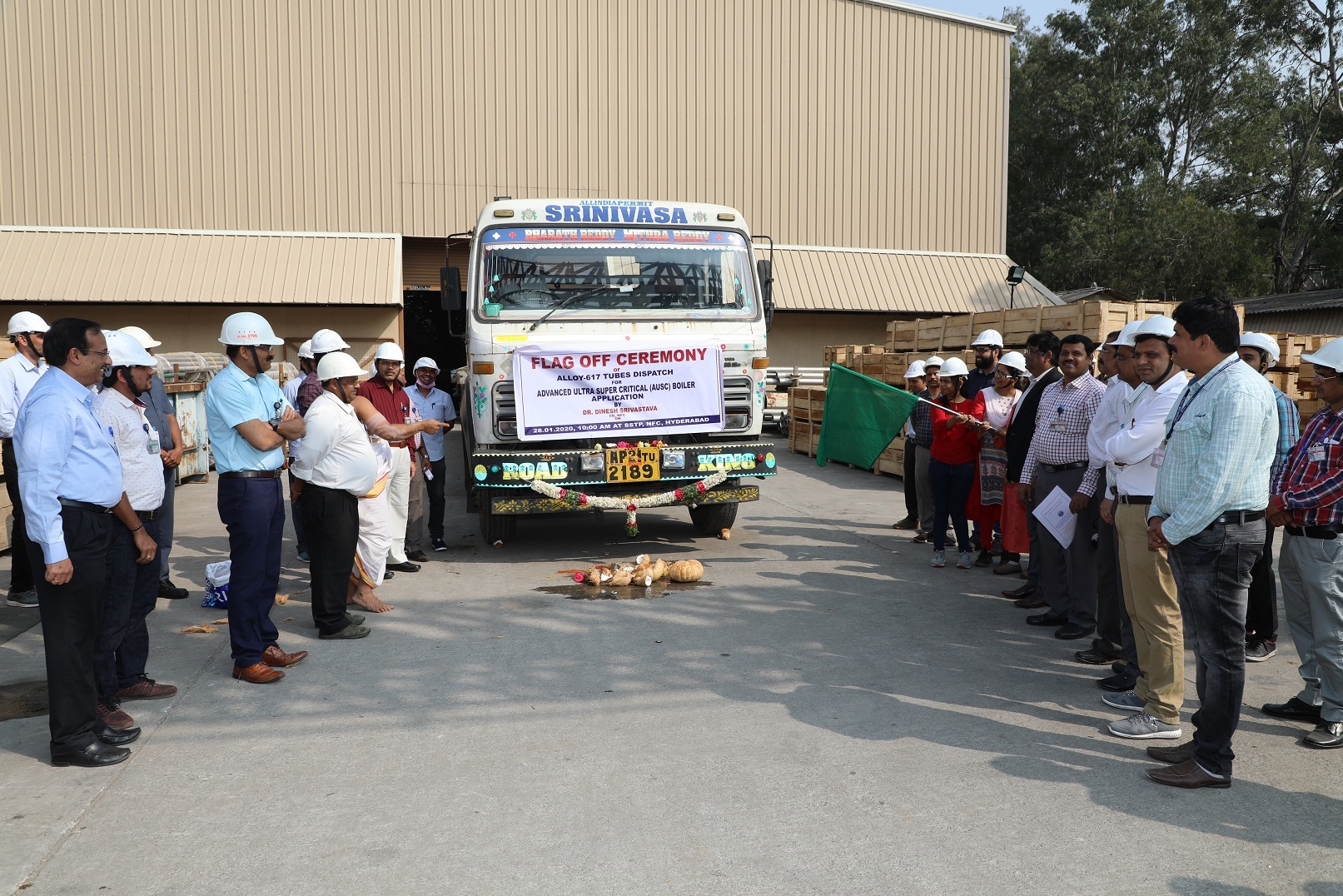 Flag off of successfully developed &  manufactured “Alloy-617 tubes for AUSC  Boiler Application” by Dr. Dinesh  Srivastava , Chairman & Chief Executive, NFC.