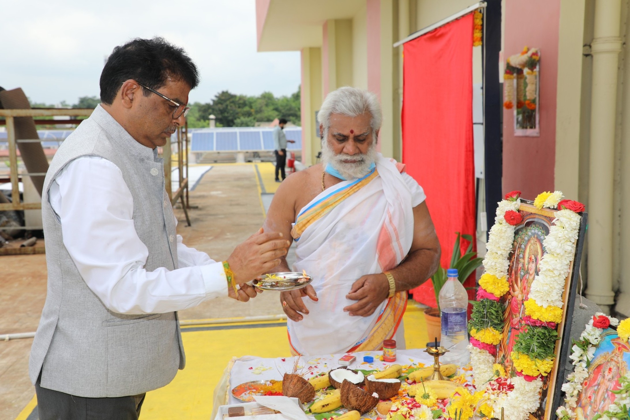 Pooja being performed at the site.