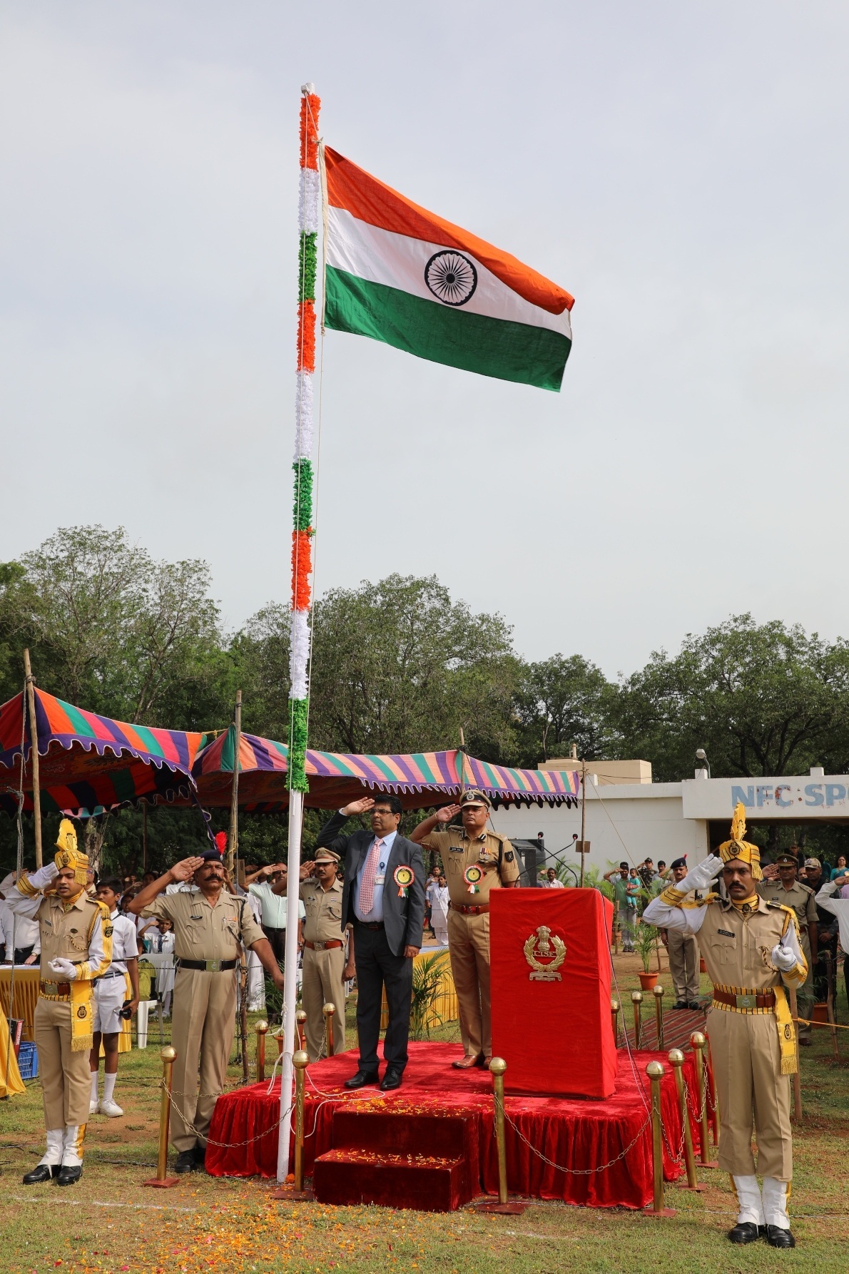 Flag Hoisting by Dr. Dinesh Srivastava, CE, NFC
