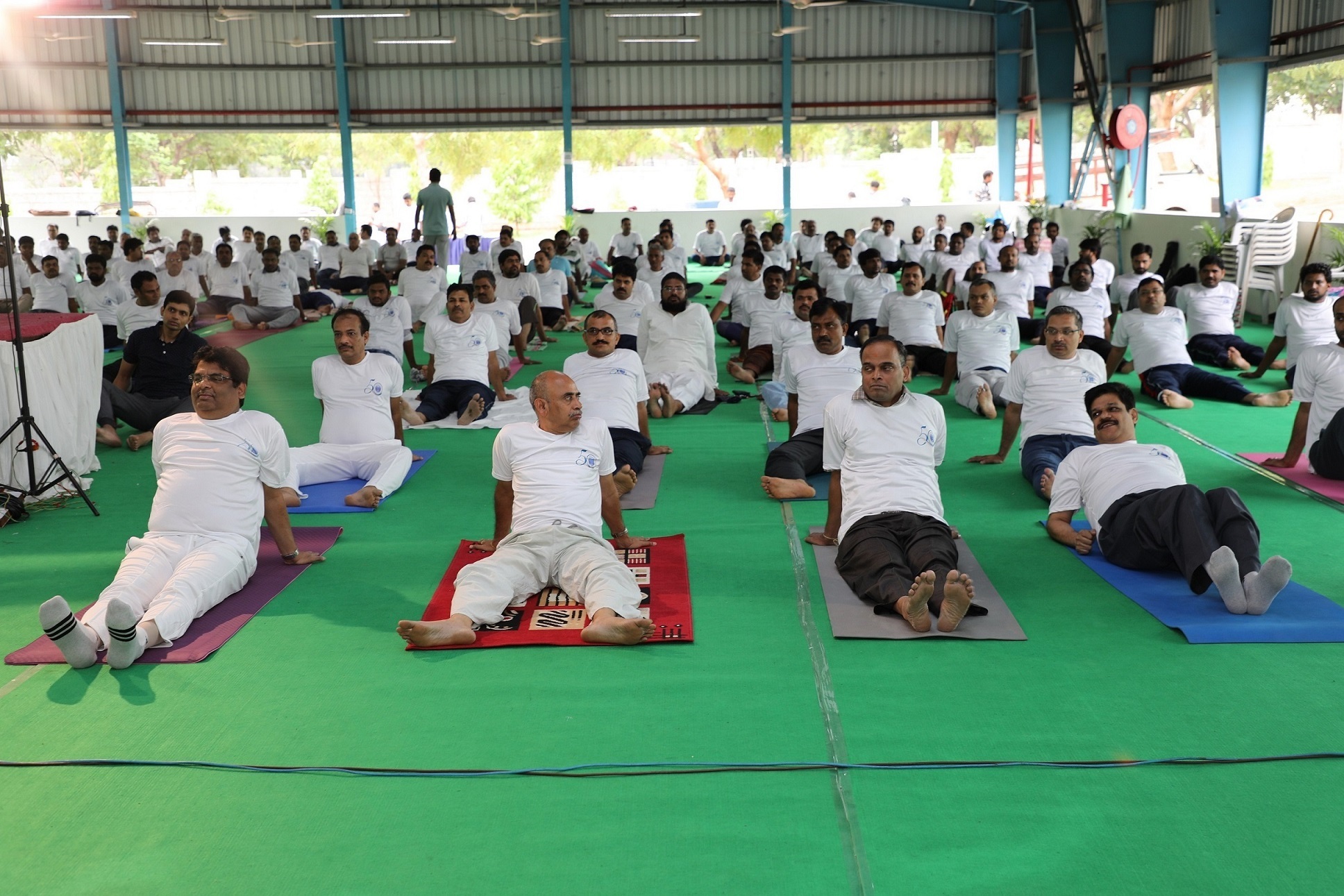 Yoga practice session