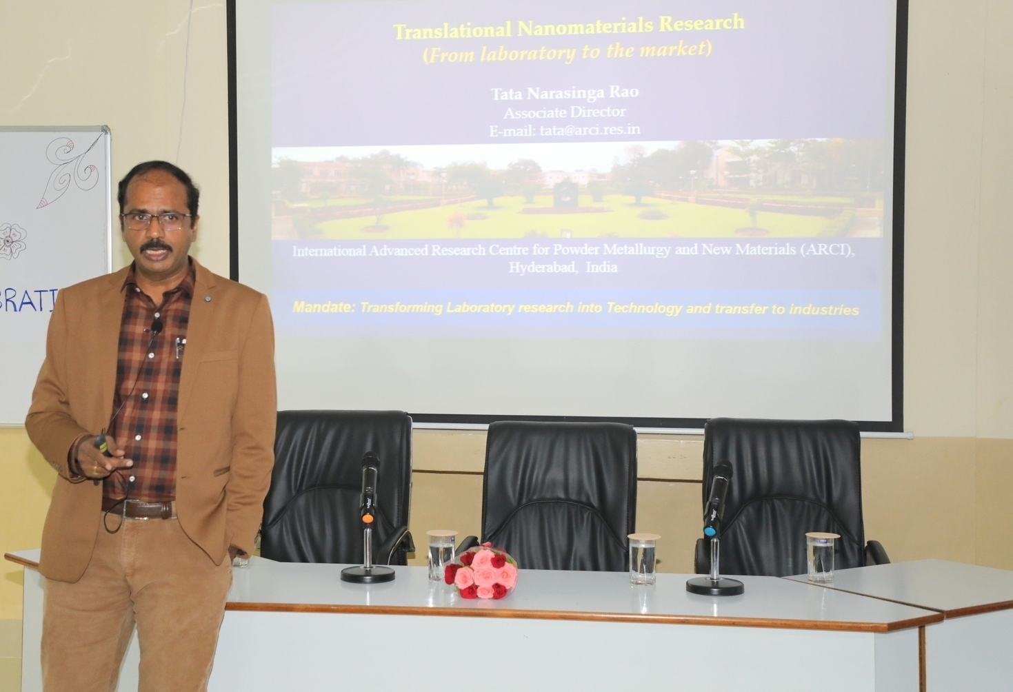 Lecture by Dr Tata Narsinga Rao, Associate Director, ARCI, Hyderabad.