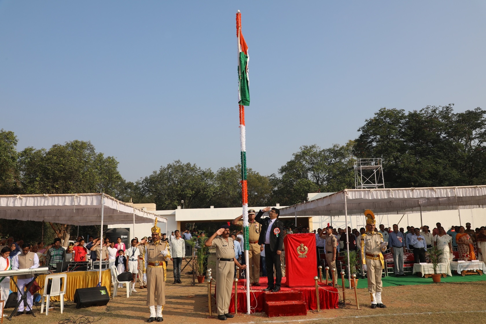 Flag hoisting by Dr. Dinesh Srivastava, CE, NFC