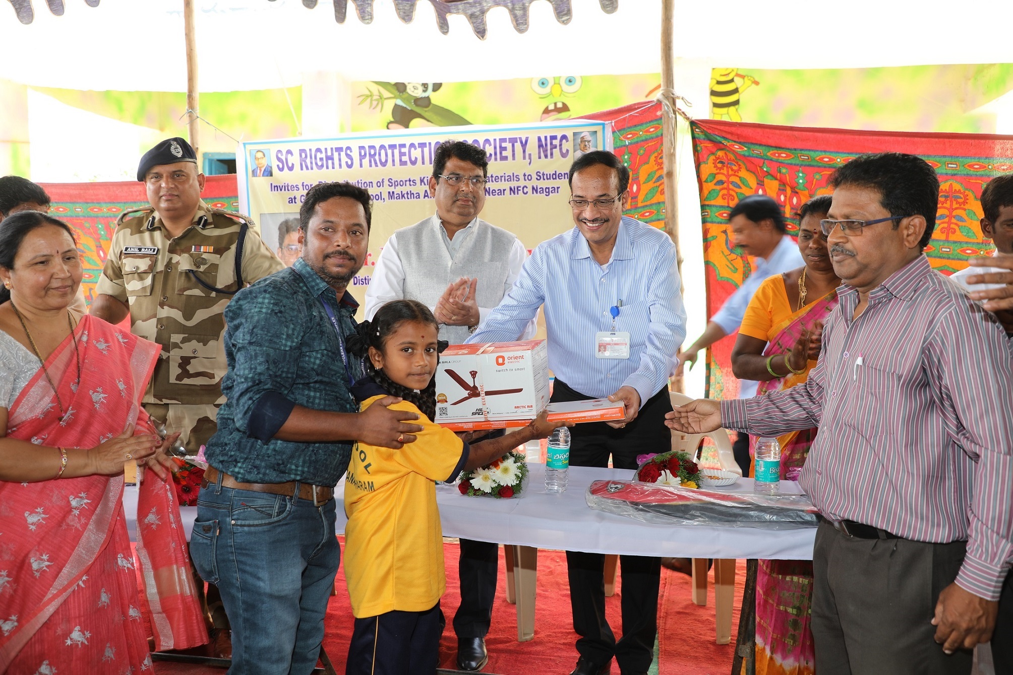 Distribution of Fans to the School
