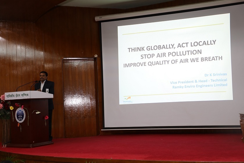 Dr T Srinivas, Vice President (Tech), M/s Ramky Enviro Engineers Limit addressing NFC audience