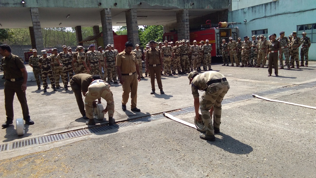 Hose laying drill competition of CISF employees