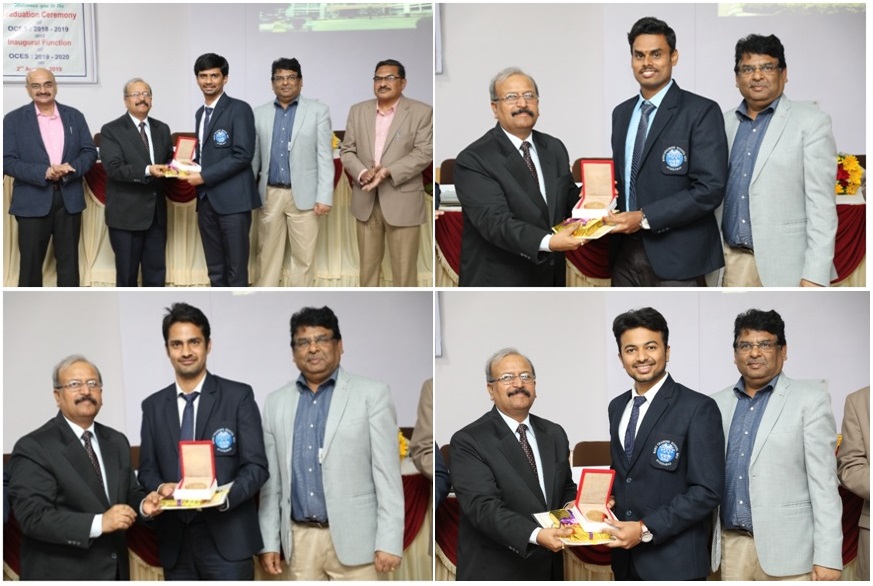 Homi Bhabha Prize Winners - OC: 2018-19, Top left: Mr. Srijon Guha, (Chemical Engg.), Top Right: Mr. Meher Manoj Ausali (Electrical Engg.), Bottom left: Mr. Shantanu Vaswani(Mechanical Engg), Bottom Right: Mr.Adarsh Patel(QA Engg) 