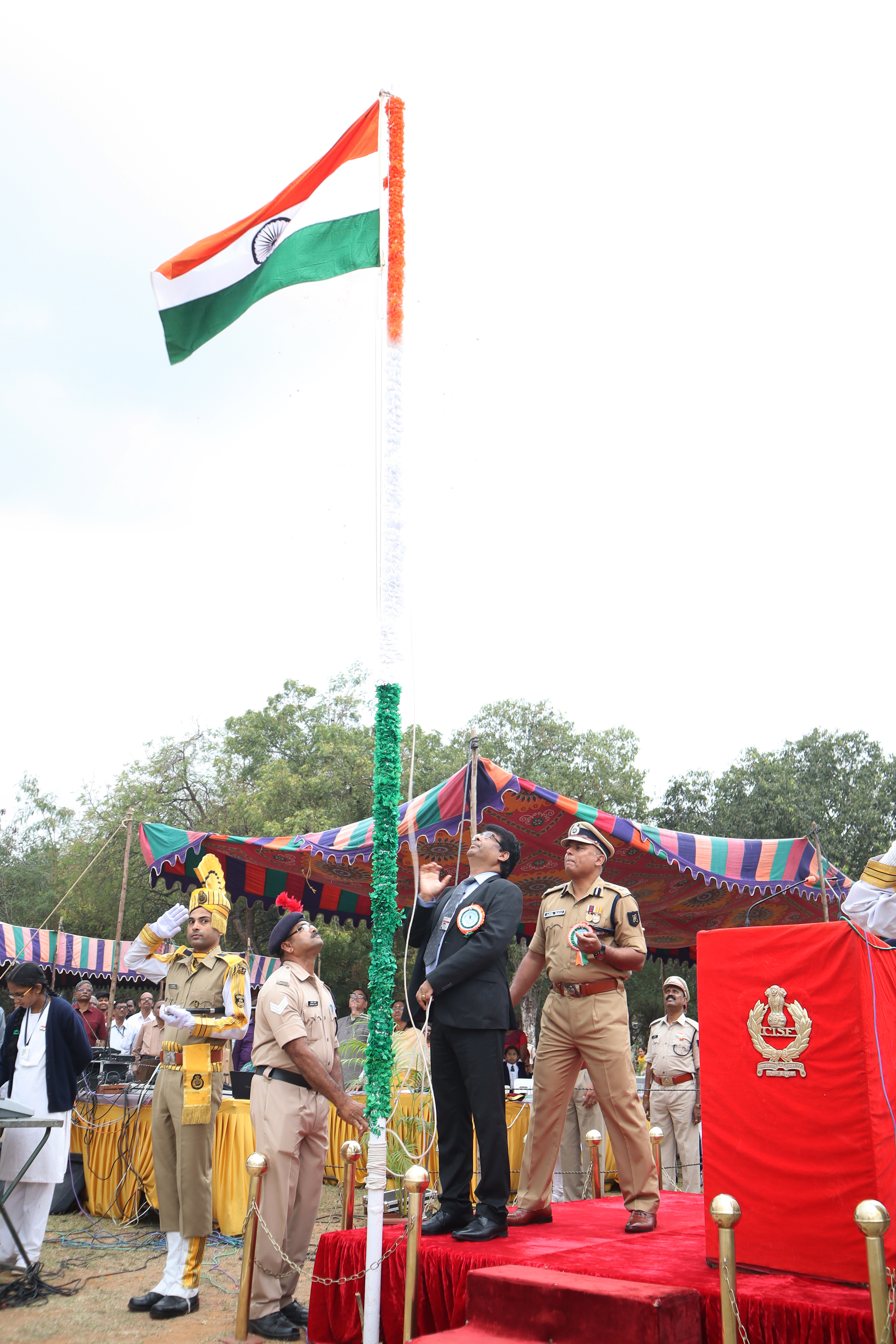 Flag hoisting by Dr Dinesh Srivastava, CE, NFC
